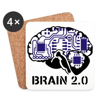 brain 2.0 - Dessous de verre (lot de 4) - blanc - Devant