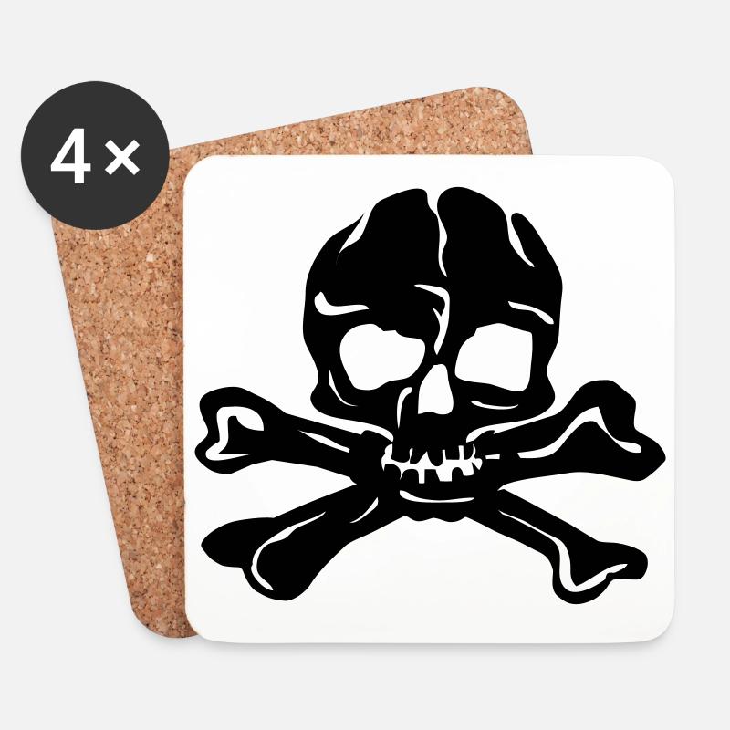 Skull - Untersetzer (4er-Set) - Weiß