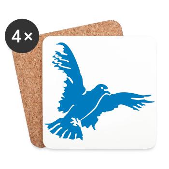 Taube, Dove (A, 1c) - Untersetzer (4er-Set) - Weiß - Vorne