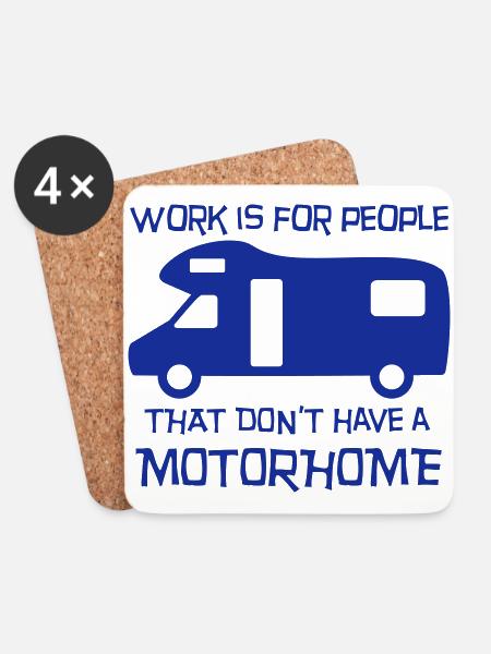 Motorhome - work is for people - Untersetzer (4er-Set) - Weiß