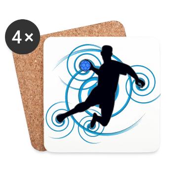conception de Handball (vertèbres) 01 - Dessous de verre (lot de 4) - blanc - Devant