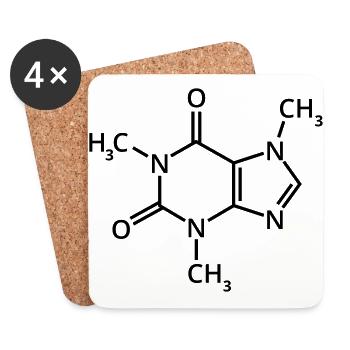 Chimie de café expresso de formule chimique moka - Dessous de verre (lot de 4) - blanc - Devant