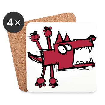 Mad Dog - Coasters (set of 4) - white - Front