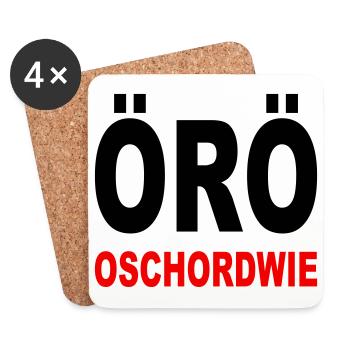 Oeroe - good luck in French - Coasters (set of 4) - white - Front