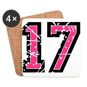 17 Vektor Used Look - Farbwechsel - Untersetzer (4er-Set) - Weiß - Vorne