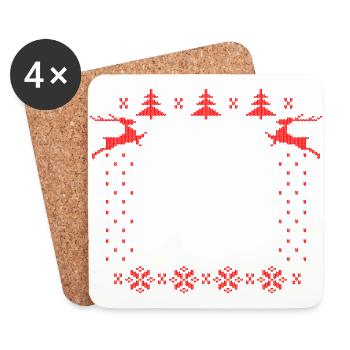 Your Xmas Text Here - Coasters (set of 4) - white - Front