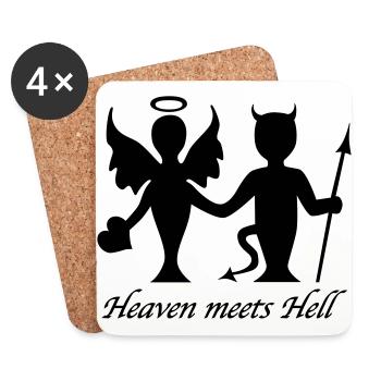 Heaven meets Hell - Untersetzer (4er-Set) - Weiß - Vorne