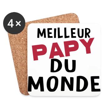 meilleur papy dU MONDE - Dessous de verre (lot de 4) - blanc - Devant