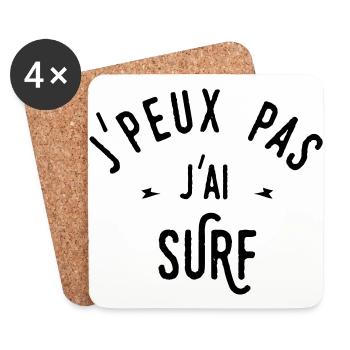 j'peux pas j'ai surf - Dessous de verre (lot de 4) - blanc - Devant