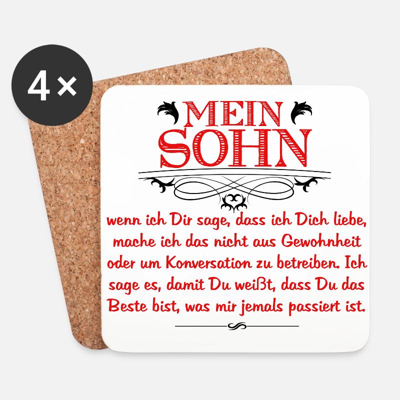 Mein Sohn ist das Beste, was mir je passiert ist - Untersetzer (4er-Set) - Weiß