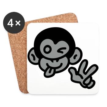 Affe cool - Untersetzer (4er-Set) - Weiß - Vorne