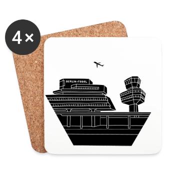 Flughafen Tegel Berlin 2 - Untersetzer (4er-Set) - Weiß - Vorne