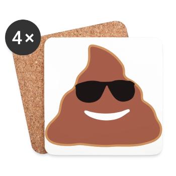 Shit, Emoji - Coasters (set of 4) - white - Front