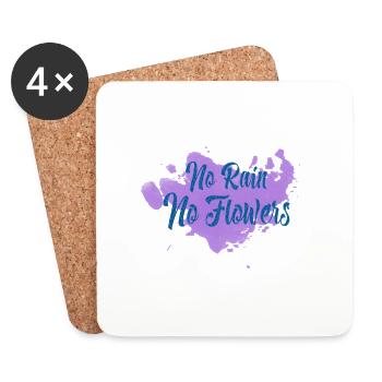 Pas de pluie Pas de fleurs - Dessous de verre (lot de 4) - blanc - Devant