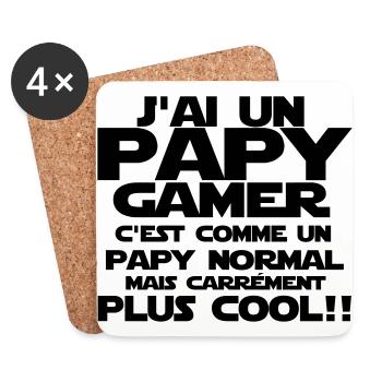 j'ai un papy gamer - Dessous de verre (lot de 4) - blanc - Devant