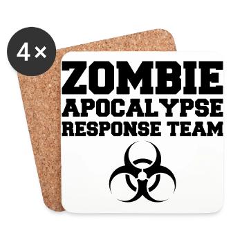 Zombie: Zombie Apocalypse Response Team - Coasters (set of 4) - white - Front