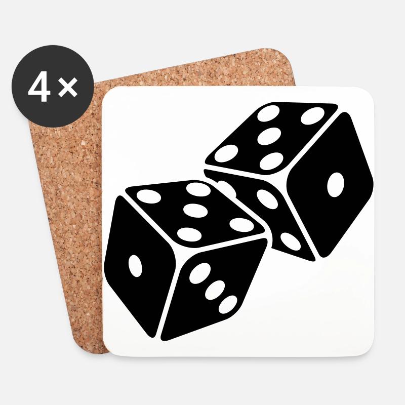 Würfel 5er Pasch - Fünferpasch - Untersetzer (4er-Set) - Weiß