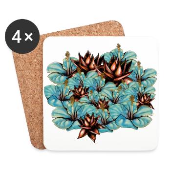 Flowers - Coasters (set of 4) - white - Front