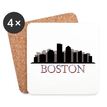 boston Skyline - Untersetzer (4er-Set) - Weiß - Vorne