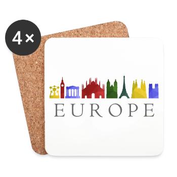 europe horizon - Dessous de verre (lot de 4) - blanc - Devant