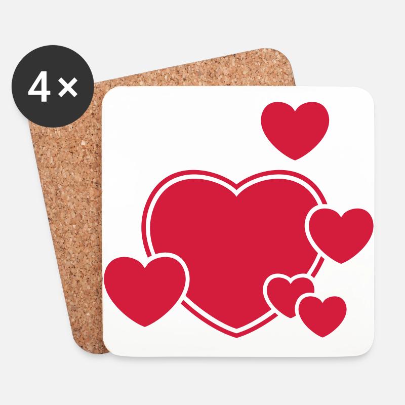 Liebe Love Herzen traumhaft glücklich Valentinstag - Untersetzer (4er-Set) - Weiß