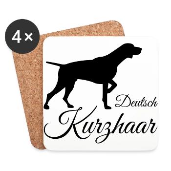 Deutsch Kurzhaar solo Variante 1 - Untersetzer (4er-Set) - Weiß - Vorne