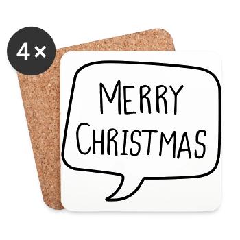 MERRY CHRISTMAS - Coasters (set of 4) - white - Front