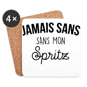 jamais sans mon spritz - Dessous de verre (lot de 4) - blanc - Devant