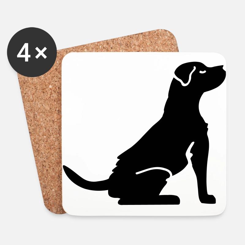 les amateurs de chiens - Chien - Dessous de verre (lot de 4) - blanc
