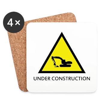 under construction - Coasters (set of 4) - white - Front