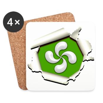 Croix du Pays Basque - Dessous de verre (lot de 4) - blanc - Devant