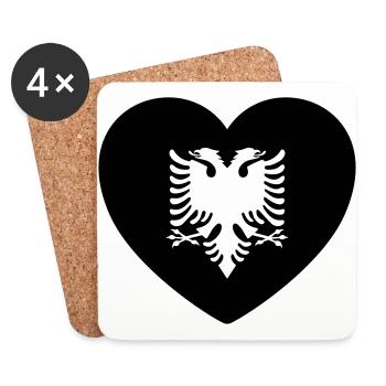 Albanien - Untersetzer (4er-Set) - Weiß - Vorne