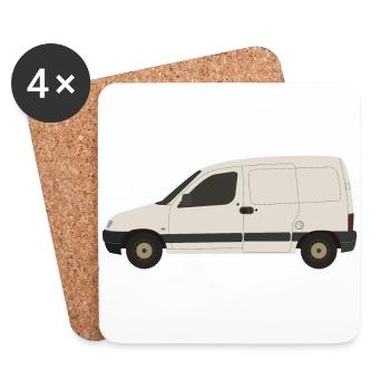 Van - Coasters (set of 4) - white - Front