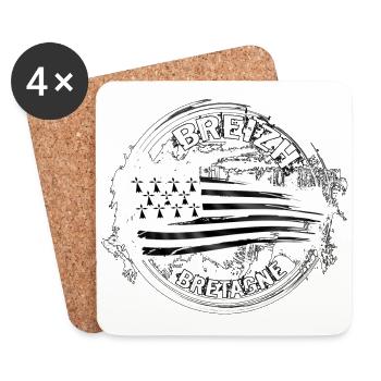 Breizh Bretagne - Dessous de verre (lot de 4) - blanc - Devant
