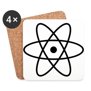 Atom Symbol Idee Geschenk Zeichen Physik - Coasters (set of 4) - white - Front