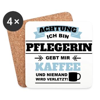Gebt mir Kaffee ich bin Pflegerin - Untersetzer (4er-Set) - Weiß - Vorne
