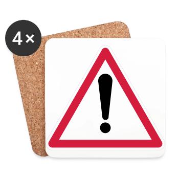 Warning! - Coasters (set of 4) - white - Front