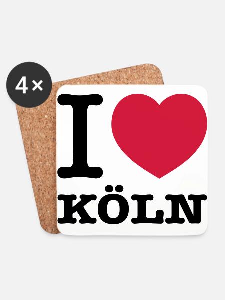 I love Köln - Untersetzer (4er-Set) - Weiß