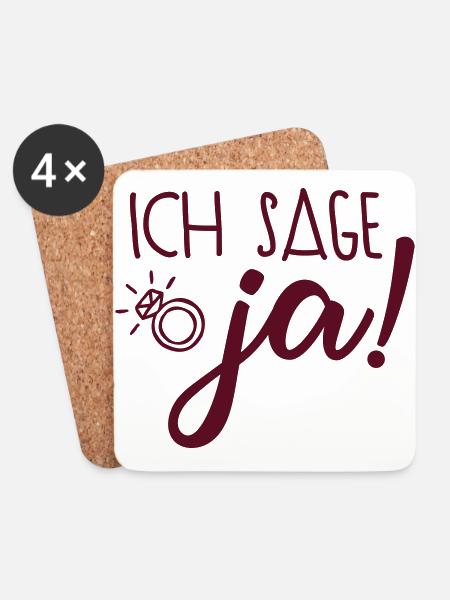ich sage ja - Untersetzer (4er-Set) - Weiß
