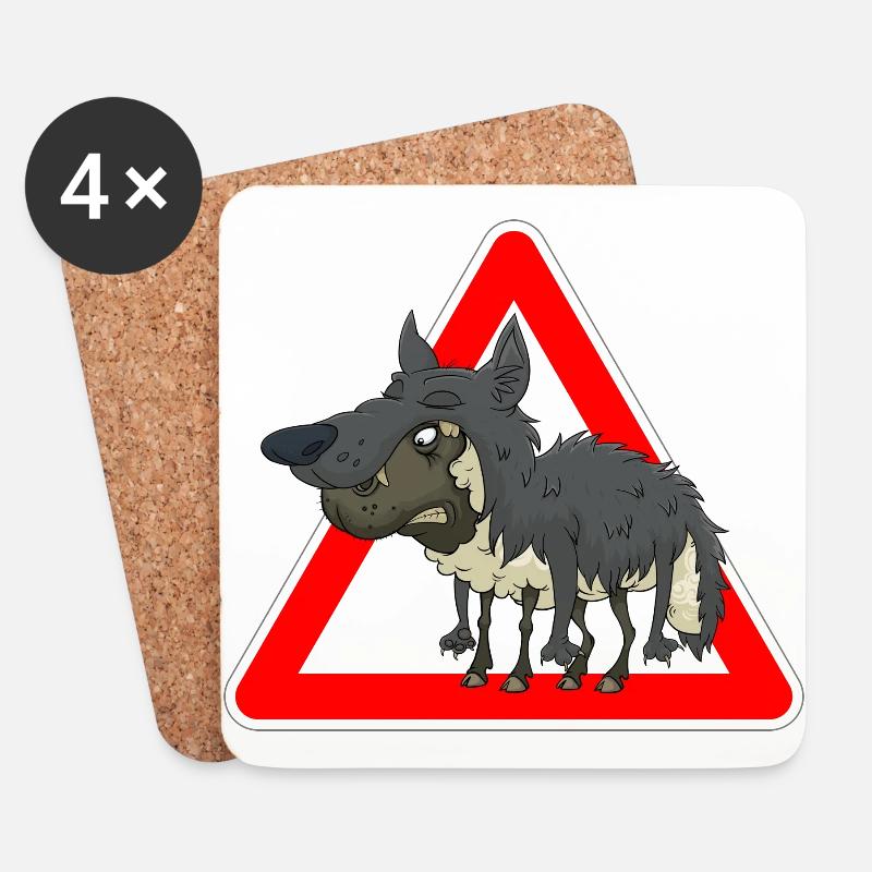Schaf Wolf - Untersetzer (4er-Set) - Weiß