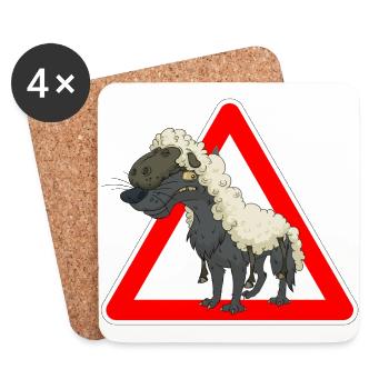 Wolf - Untersetzer (4er-Set) - Weiß - Vorne
