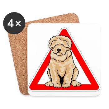 Labradoodle Goldendoodle Doodle Hund - Untersetzer (4er-Set) - Weiß - Vorne