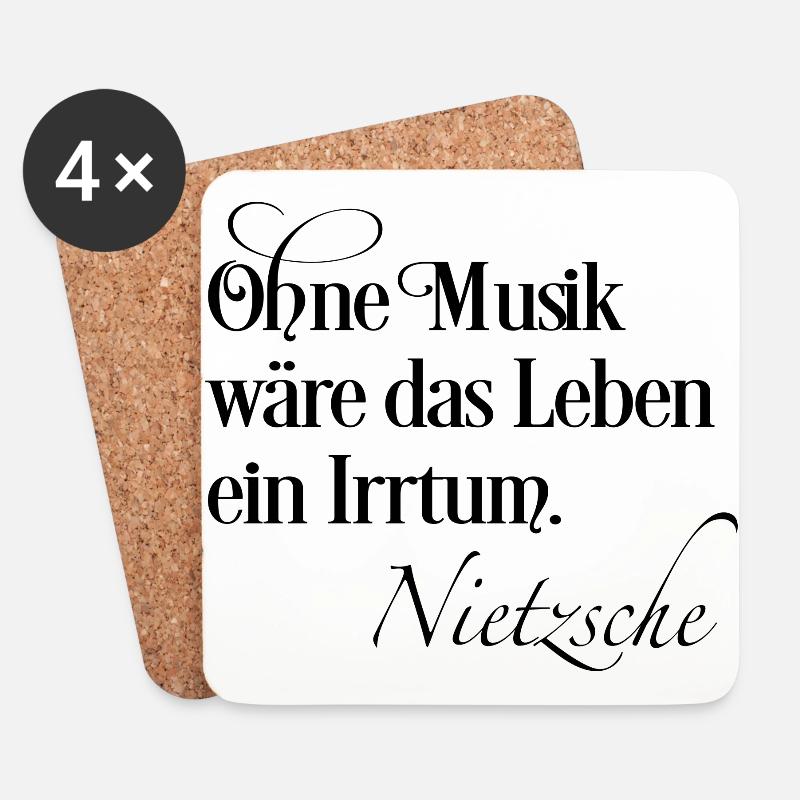 Ohne Musik wäre das Leben - Untersetzer (4er-Set) - Weiß