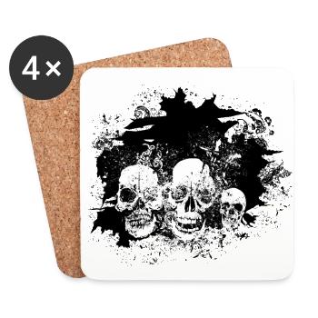 schicker Kopf Schädel Kran Design 2603 p - Untersetzer (4er-Set) - Weiß - Vorne