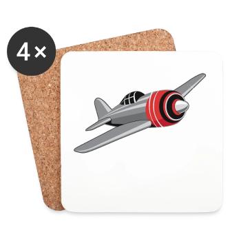 Pilot Luftfahrt Flugzeug Fliegen Geschenk - Untersetzer (4er-Set) - Weiß - Vorne