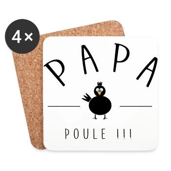 papa poule - Dessous de verre (lot de 4) - blanc - Devant