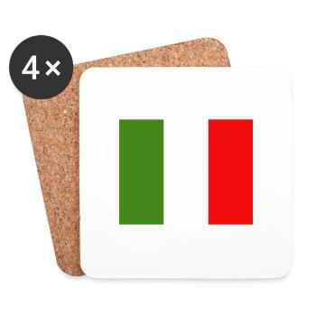 Drapeau de l'Italie - Dessous de verre (lot de 4) - blanc - Devant