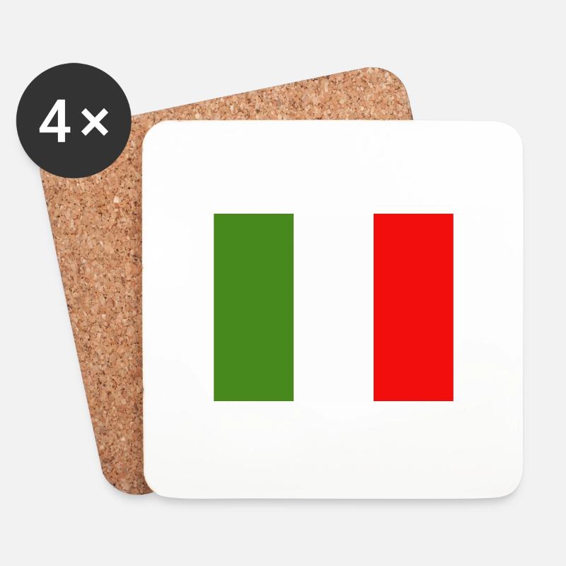 Italien Flagge - Untersetzer (4er-Set) - Weiß