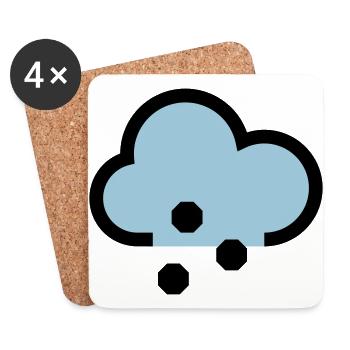 Icône ou icône de météo Neige et giboulée - Dessous de verre (lot de 4) - blanc - Devant