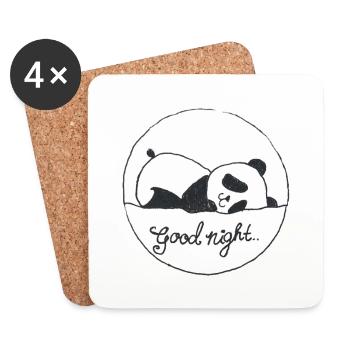 Good night Panda - Coasters (set of 4) - white - Front